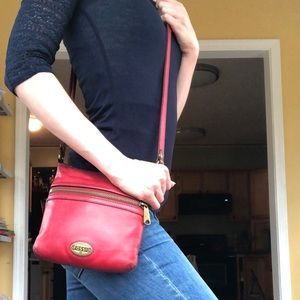 Fossil crossbody purse, leather